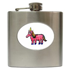 Unicorn Sketchy Style Drawing Hip Flask (6 Oz) by dflcprintsclothing