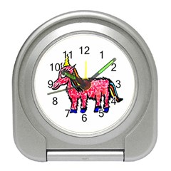 Unicorn Sketchy Style Drawing Travel Alarm Clock by dflcprintsclothing