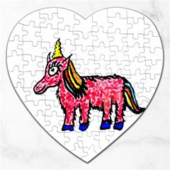 Unicorn Sketchy Style Drawing Jigsaw Puzzle (heart) by dflcprintsclothing