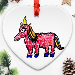 Unicorn Sketchy Style Drawing Heart Ornament (two Sides) by dflcprintsclothing