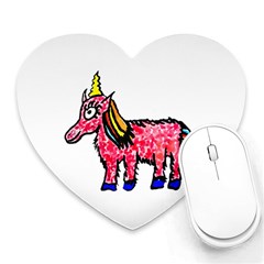 Unicorn Sketchy Style Drawing Heart Mousepads by dflcprintsclothing