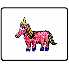 Unicorn Sketchy Style Drawing Fleece Blanket (medium)  by dflcprintsclothing