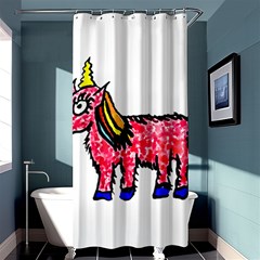 Unicorn Sketchy Style Drawing Shower Curtain 36  X 72  (stall)  by dflcprintsclothing