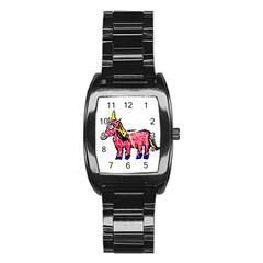 Unicorn Sketchy Style Drawing Stainless Steel Barrel Watch