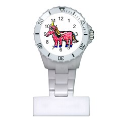 Unicorn Sketchy Style Drawing Plastic Nurses Watch by dflcprintsclothing