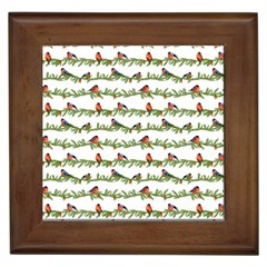 Bullfinches On The Branches Framed Tile by SychEva