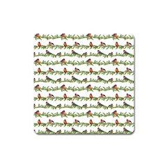 Bullfinches On The Branches Square Magnet by SychEva