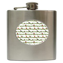 Bullfinches On The Branches Hip Flask (6 Oz) by SychEva