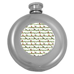 Bullfinches On The Branches Round Hip Flask (5 Oz) by SychEva