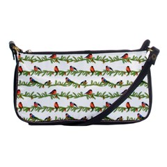 Bullfinches On The Branches Shoulder Clutch Bag by SychEva