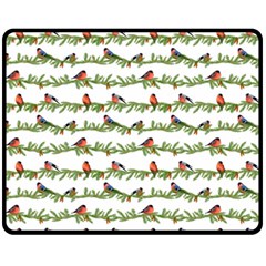 Bullfinches On The Branches Fleece Blanket (medium)  by SychEva