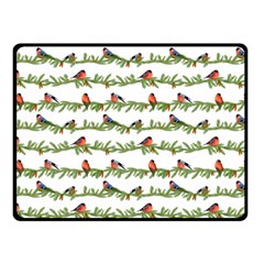 Bullfinches On The Branches Fleece Blanket (small) by SychEva