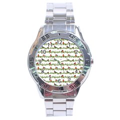 Bullfinches On The Branches Stainless Steel Analogue Watch by SychEva