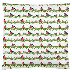 Bullfinches On The Branches Large Cushion Case (one Side) by SychEva