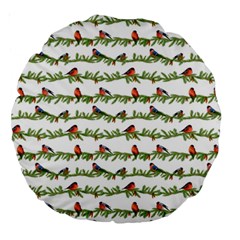 Bullfinches On The Branches Large 18  Premium Round Cushions by SychEva