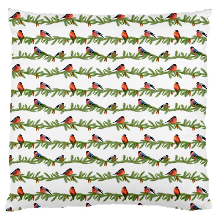 Bullfinches On The Branches Large Flano Cushion Case (Two Sides)