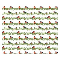 Bullfinches On The Branches Double Sided Flano Blanket (small)  by SychEva