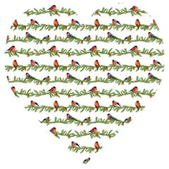 Bullfinches On The Branches Wooden Puzzle Heart by SychEva