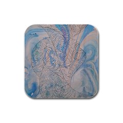 Convoluted Patterns Rubber Square Coaster (4 Pack) by kaleidomarblingart