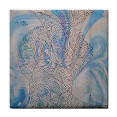 Convoluted Patterns Tile Coaster by kaleidomarblingart