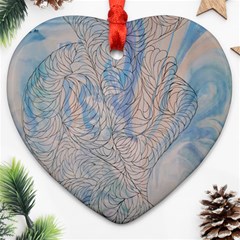 Convoluted Patterns Ornament (heart) by kaleidomarblingart