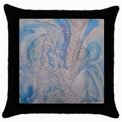 Convoluted Patterns Throw Pillow Case (black) by kaleidomarblingart