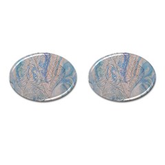 Convoluted Patterns Cufflinks (oval) by kaleidomarblingart