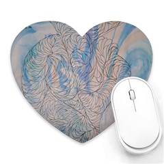 Convoluted Patterns Heart Mousepads by kaleidomarblingart