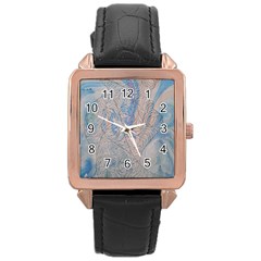 Convoluted Patterns Rose Gold Leather Watch  by kaleidomarblingart