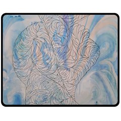 Convoluted Patterns Double Sided Fleece Blanket (medium)  by kaleidomarblingart