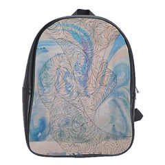 Convoluted Patterns School Bag (large) by kaleidomarblingart