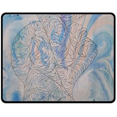 Convoluted Patterns Fleece Blanket (medium)  by kaleidomarblingart