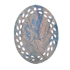 Convoluted Patterns Oval Filigree Ornament (two Sides) by kaleidomarblingart