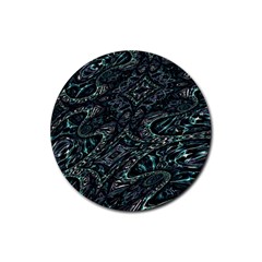 Emerald Distortion Rubber Round Coaster (4 Pack) by MRNStudios