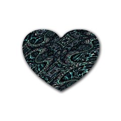 Emerald Distortion Rubber Heart Coaster (4 Pack) by MRNStudios