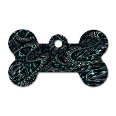 Emerald Distortion Dog Tag Bone (one Side) by MRNStudios