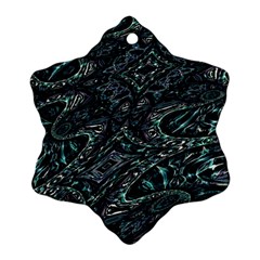 Emerald Distortion Snowflake Ornament (two Sides) by MRNStudios