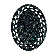 Emerald Distortion Ornament (oval Filigree) by MRNStudios