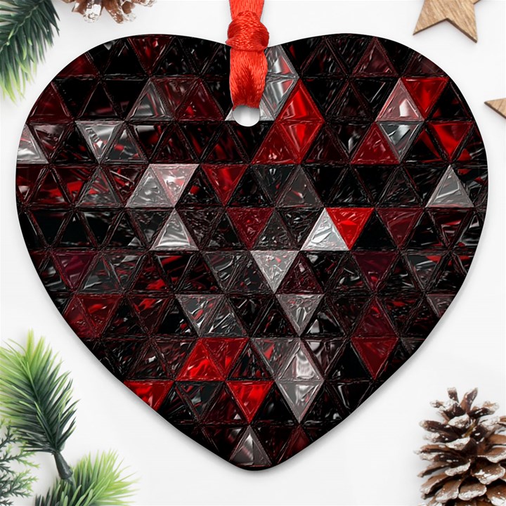 Gothic Peppermint Heart Ornament (Two Sides)