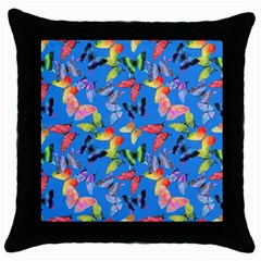 Bright Butterflies Circle In The Air Throw Pillow Case (black) by SychEva