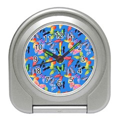 Bright Butterflies Circle In The Air Travel Alarm Clock by SychEva