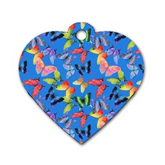 Bright Butterflies Circle In The Air Dog Tag Heart (one Side) by SychEva