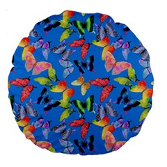 Bright Butterflies Circle In The Air Large 18  Premium Round Cushions by SychEva