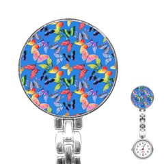 Bright Butterflies Circle In The Air Stainless Steel Nurses Watch by SychEva