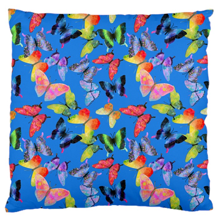 Bright Butterflies Circle In The Air Large Flano Cushion Case (One Side)