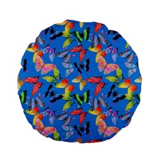 Bright Butterflies Circle In The Air Standard 15  Premium Flano Round Cushions by SychEva