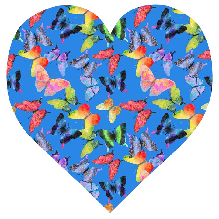 Bright Butterflies Circle In The Air Wooden Puzzle Heart