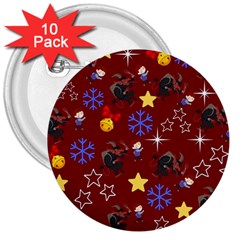 Krampus With Brat Red 3  Buttons (10 Pack) 