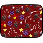 Krampus with Brat Red Double Sided Fleece Blanket (Mini)  35 x27  Blanket Front