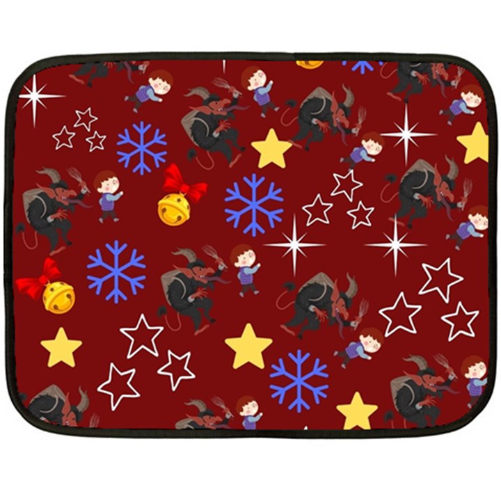 Krampus with Brat Red Double Sided Fleece Blanket (Mini) 